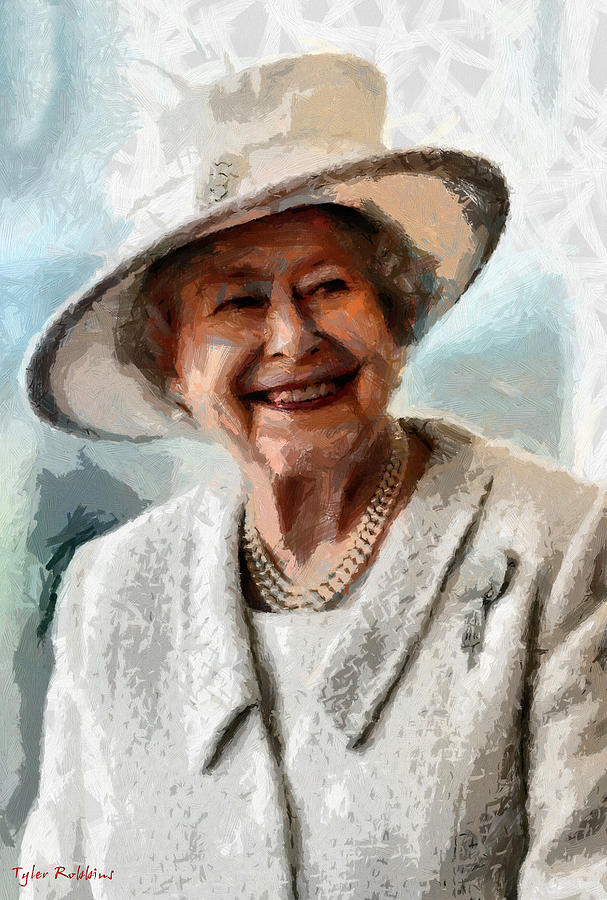 Elizabeth II The Queen of England Painting by Tyler Robbins