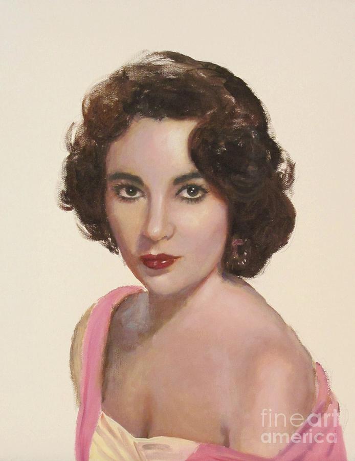 Elizabeth Taylor Painting by Sean Wu