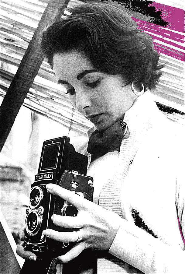Elizabeth Taylor with her Rolleiflex unknown location or date-2014 Photograph by David Lee Guss