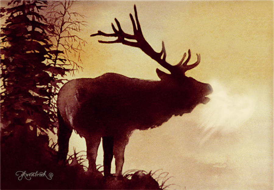 Elk Bugle Painting by Jill Westbrook
