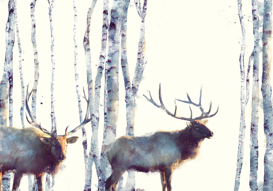 Deer Painting - Elk // Follow by Amy Hamilton