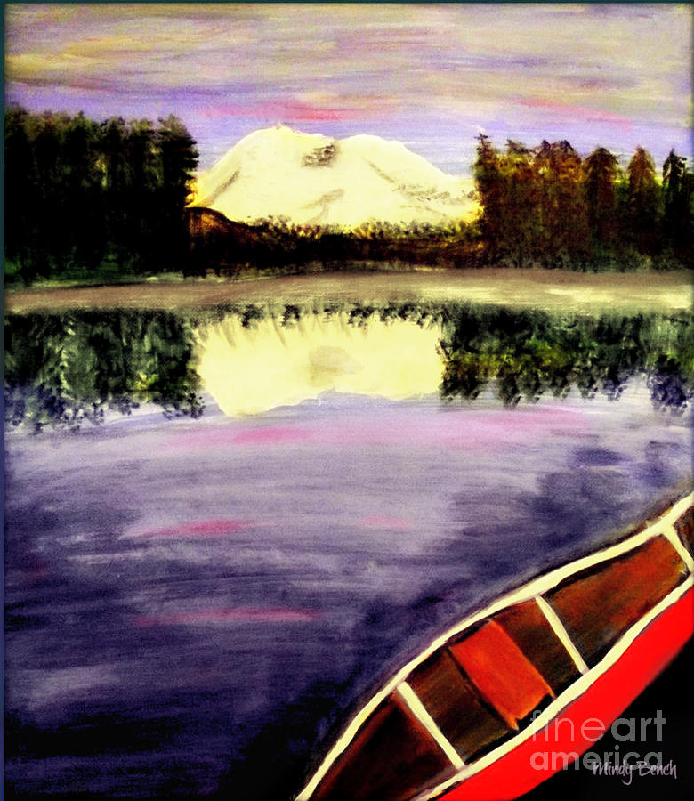 Elk Lake in Oregon  Painting by Mindy Bench