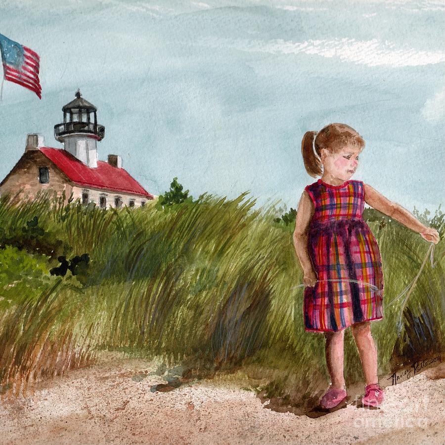 Ella at East Point Light 2 Painting by Nancy Patterson