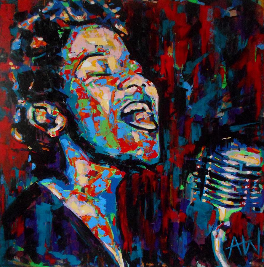Ella Fitzgerald Painting by Angie Wright
