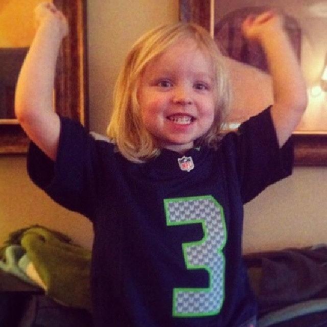 Seattle Photograph - Ella Loves Her Wussell Wilson #seahawks by Nathan  Brend