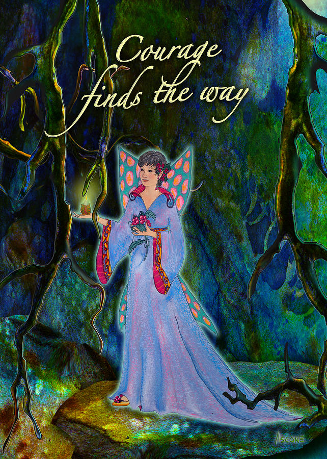Fairy Painting - Ella Rose-Courage Lights the Way by Teresa Ascone