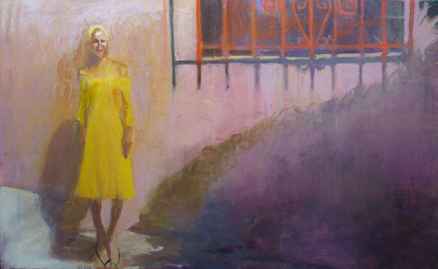 Yellow Dress Painting - Elle by Galya Tarmu Yellow Dress Painting - Elle by Galya Tarmu