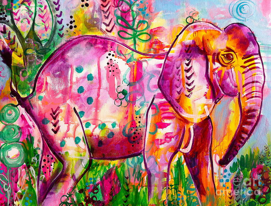 Ellie the Elephant Painting by Kim Heil
