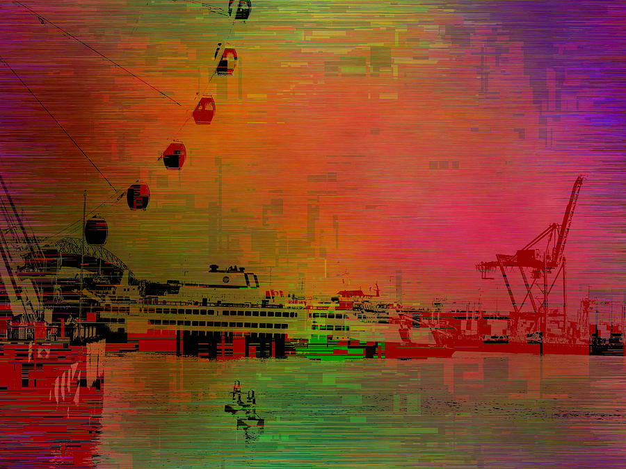 Tim Allen Digital Art - Elliott Bay Cubed by Tim Allen