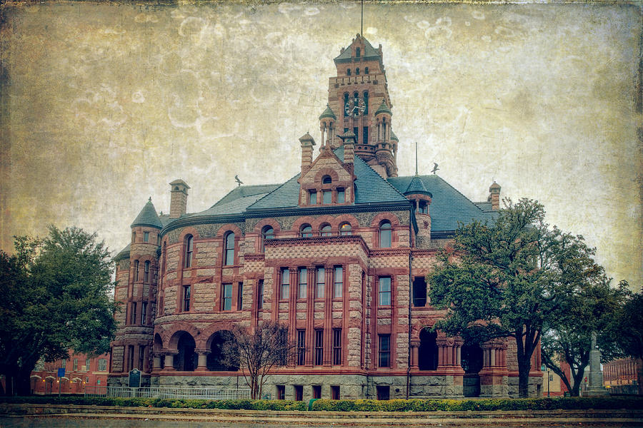 Romanesque Photograph - Ellis County Courthouse by Joan Carroll