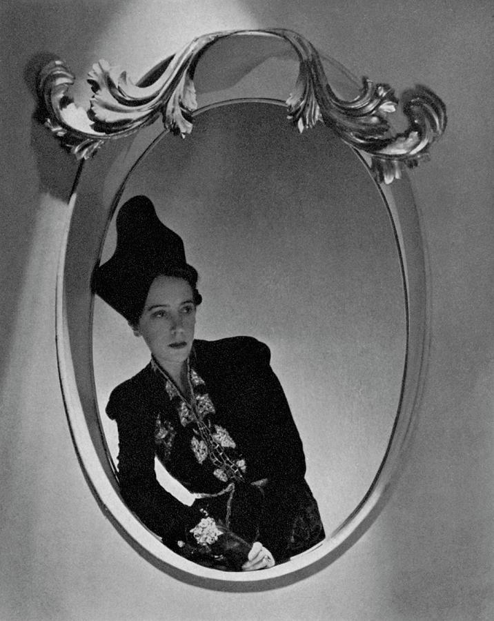 Elsa Schiaparelli Reflected In A Mirror Photograph by Horst P. Horst