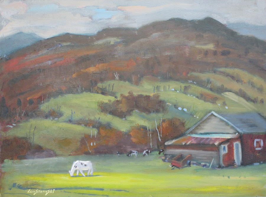 Grazing Cows Painting - Elsie by Len Stomski
