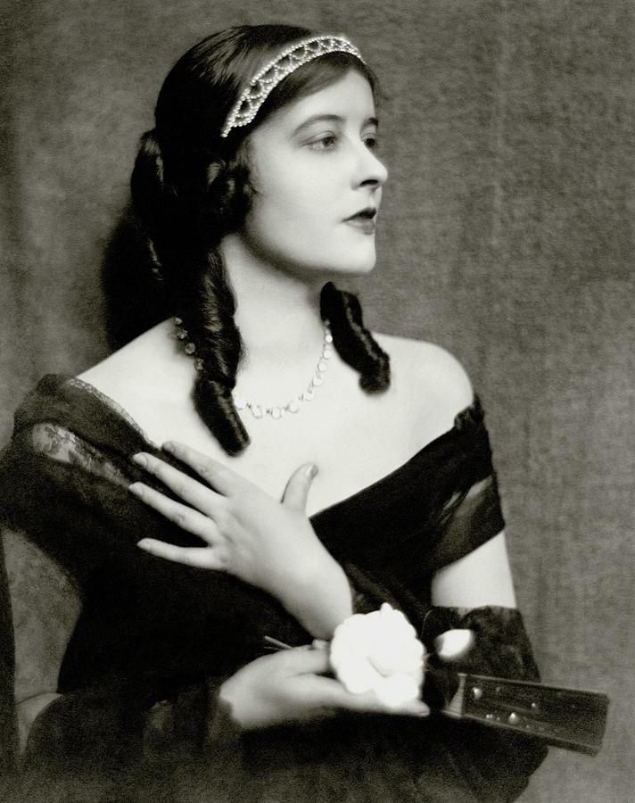 Elsie Mackay Wearing A Tiara Photograph by Nickolas Muray