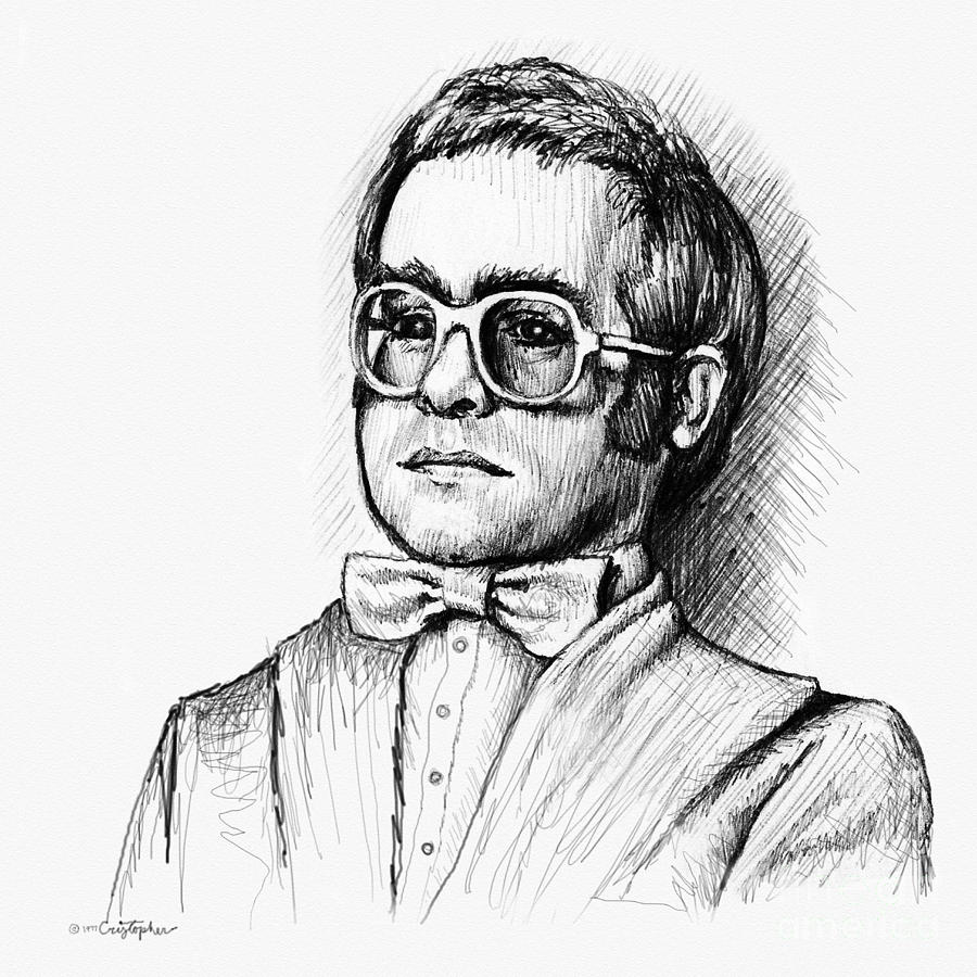 Elton  Drawing by Cristophers Dream Artistry
