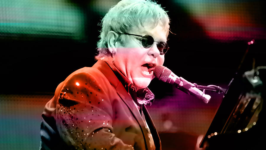 Elton John Digital Art by Marvin Blaine