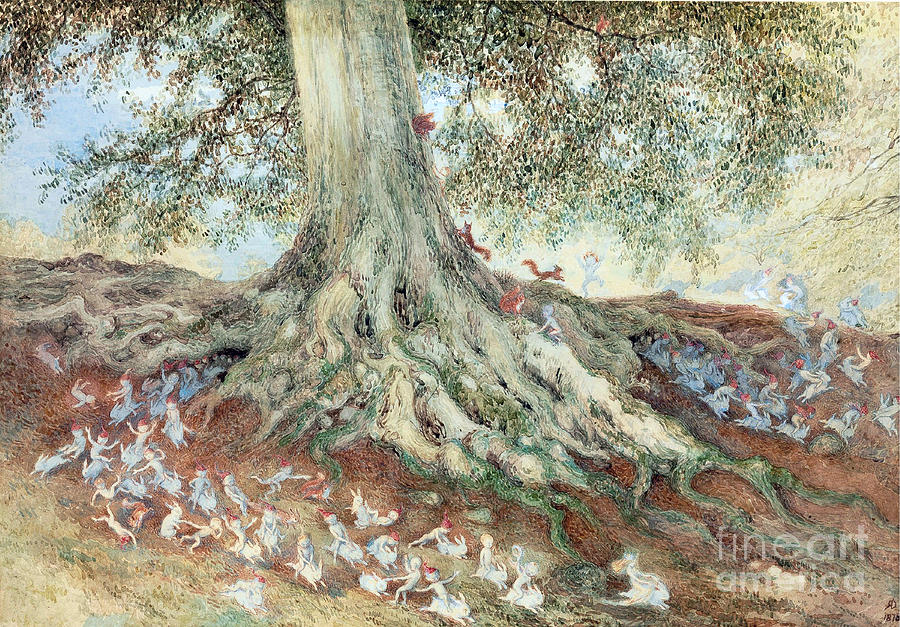 Richard Doyle Photograph - Elves In Rabbit Warren by Photo Researchers