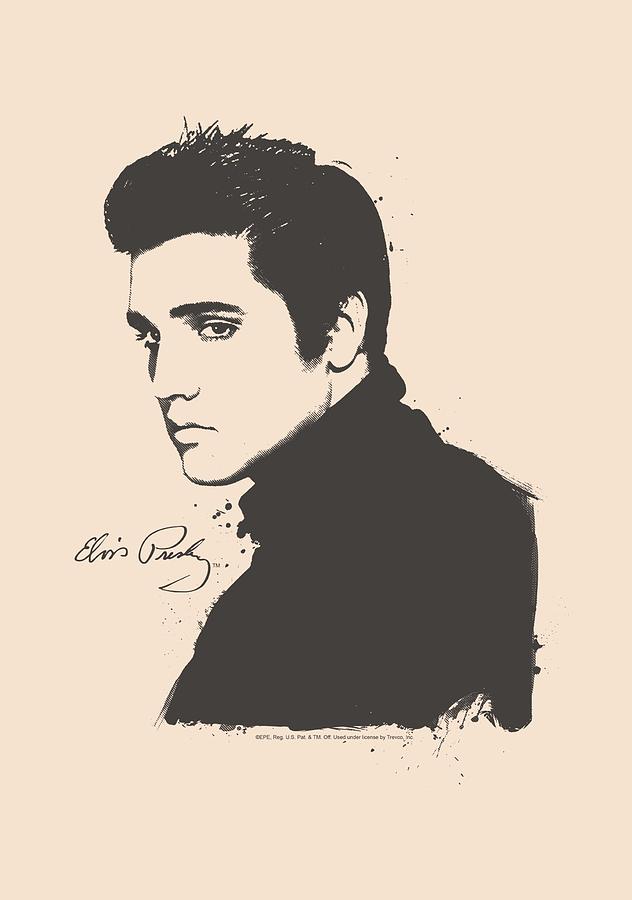 Elvis Presley Digital Art - Elvis - Black Paint by Brand A