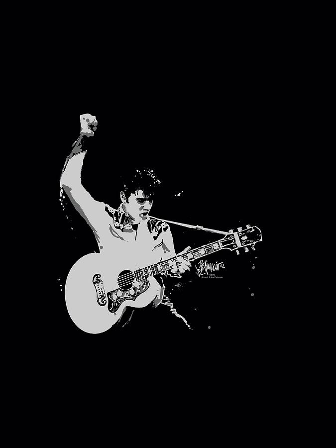 Elvis Presley Digital Art - Elvis - Blackandwhite Guitarman by Brand A