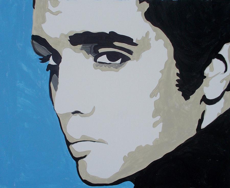 Elvis Blue Painting by Marisela Mungia