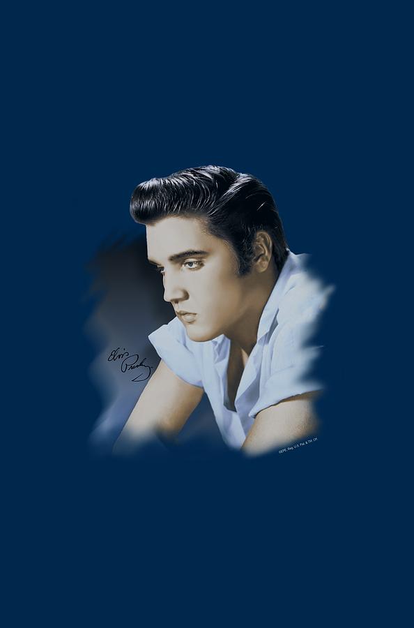 Elvis Presley Digital Art - Elvis - Blue Profile by Brand A