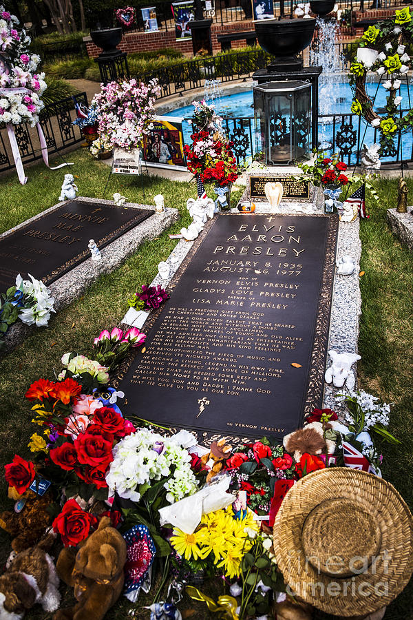 Elvis grave Graceland Memphis Photograph by Liz Leyden