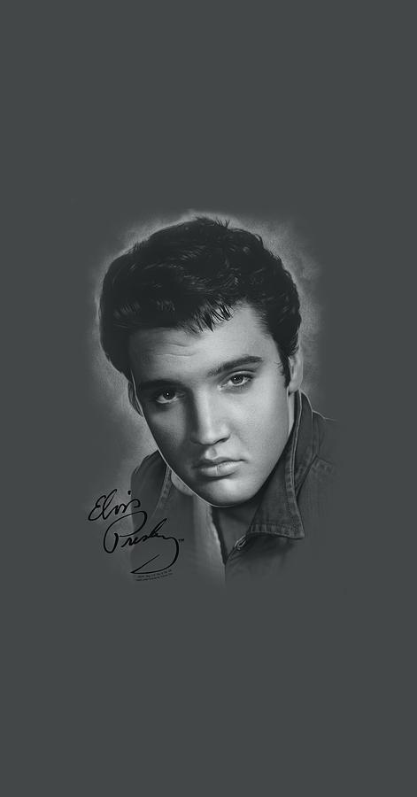 Elvis - Grey Portrait Digital Art by Brand A