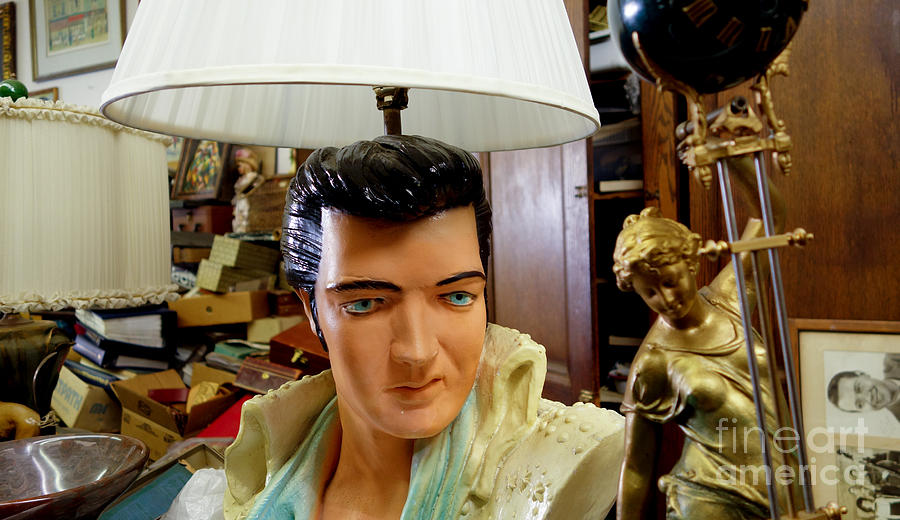 Elvis Presley Photograph - Elvis Lamp in Antique Shop by Amy Cicconi