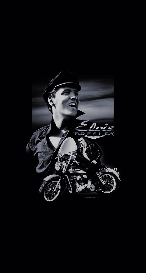 Black And White Digital Art - Elvis - Motorcycle by Brand A
