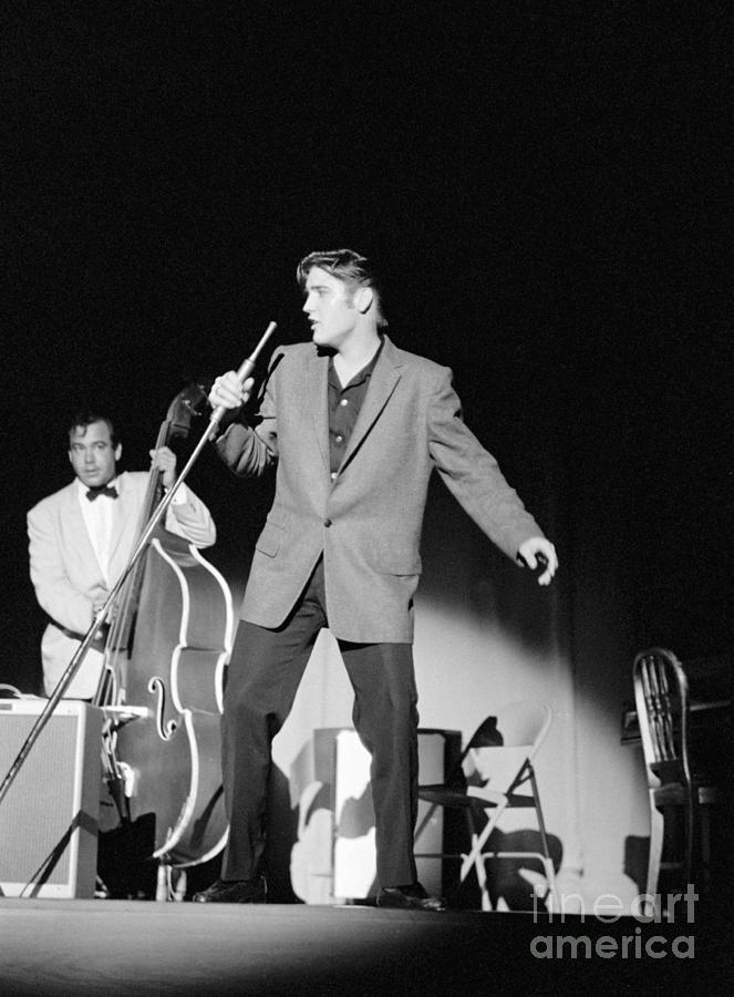 Elvis Presley And Bill Black 1956 Photograph