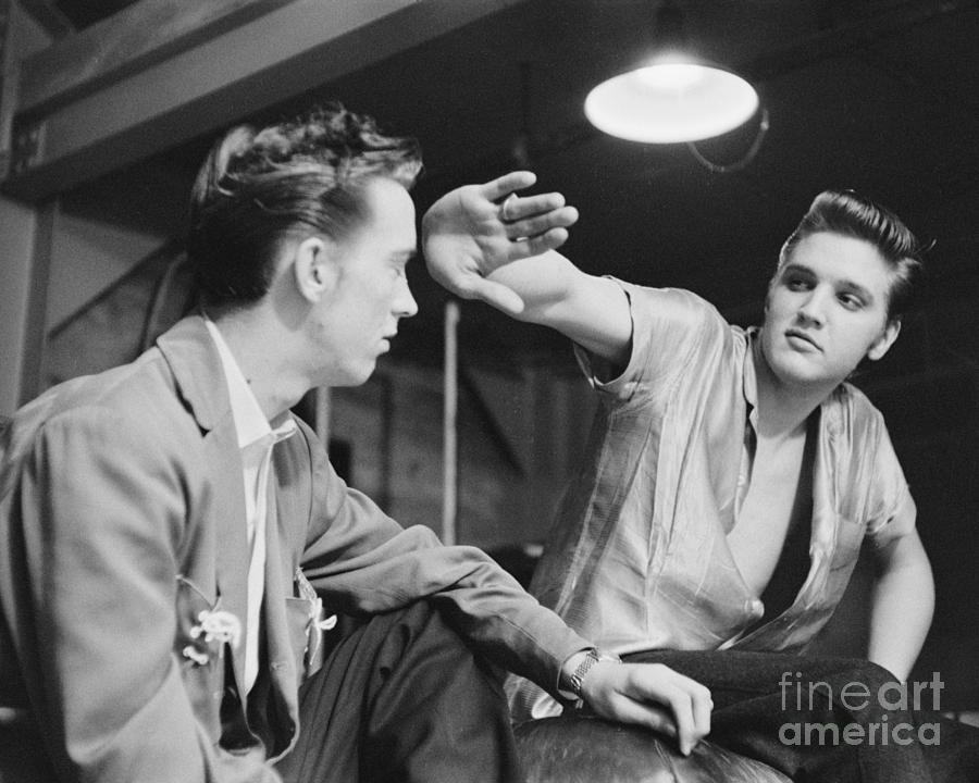 Elvis Presley Photograph - Elvis Presley and cousin Gene Smith cropped image by The Harrington Collection