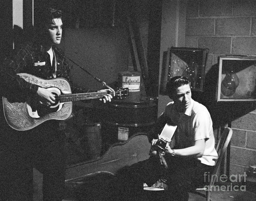 Elvis Presley Photograph - Elvis Presley and Scotty Moore 1956 by The Harrington Collection