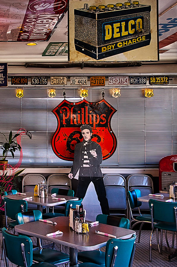 Elvis Presley in Albuquerques 66 Diner Photograph by Priscilla Burgers
