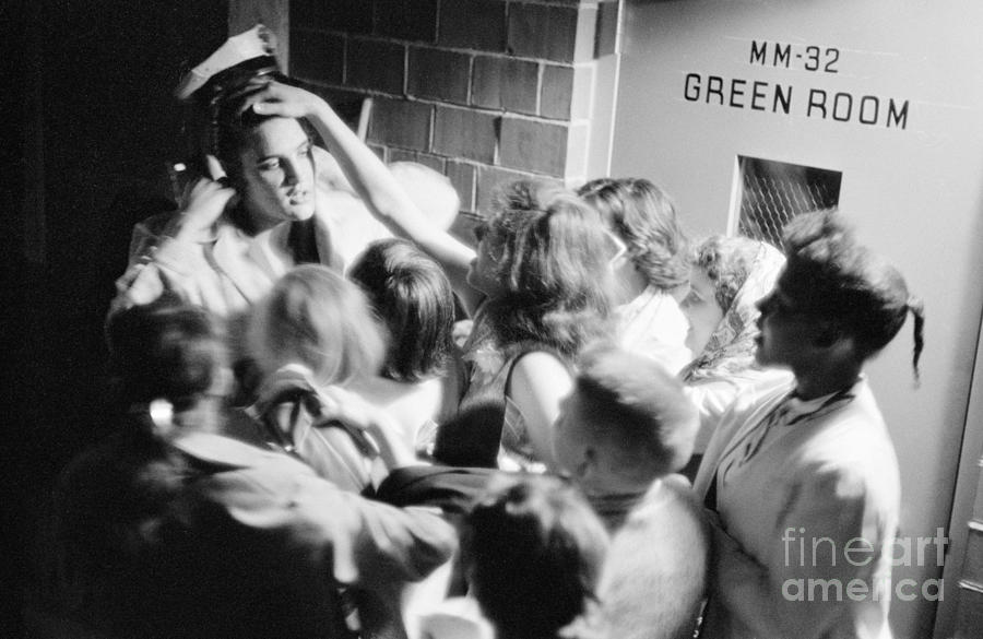 Elvis Presley Mobbed By Adoring Fans 1956 Photograph