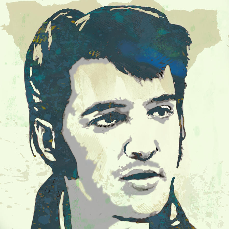 Music Drawing - Elvis Presley - Modern pop art poster by Kim Wang