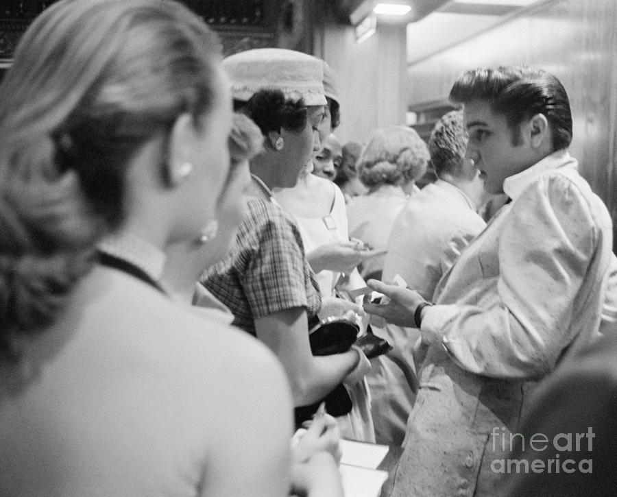 Elvis Presley Signing Autographs At The Fox Theater 1956 Photograph