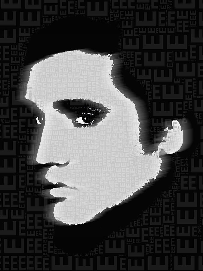 Elvis Presley Silhouette On Black Painting by Tony Rubino