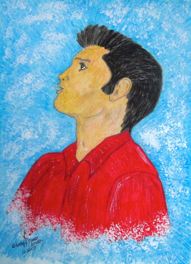 Elvis Presley Singing Painting by Kathy Marrs Chandler