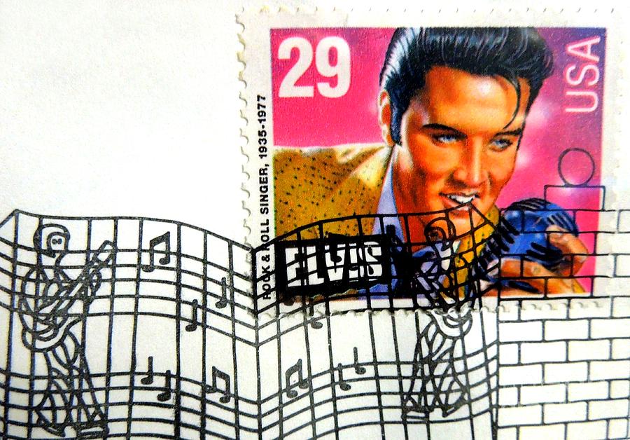 Elvis Stamp with First Day Postmark Photograph by Renee Trenholm