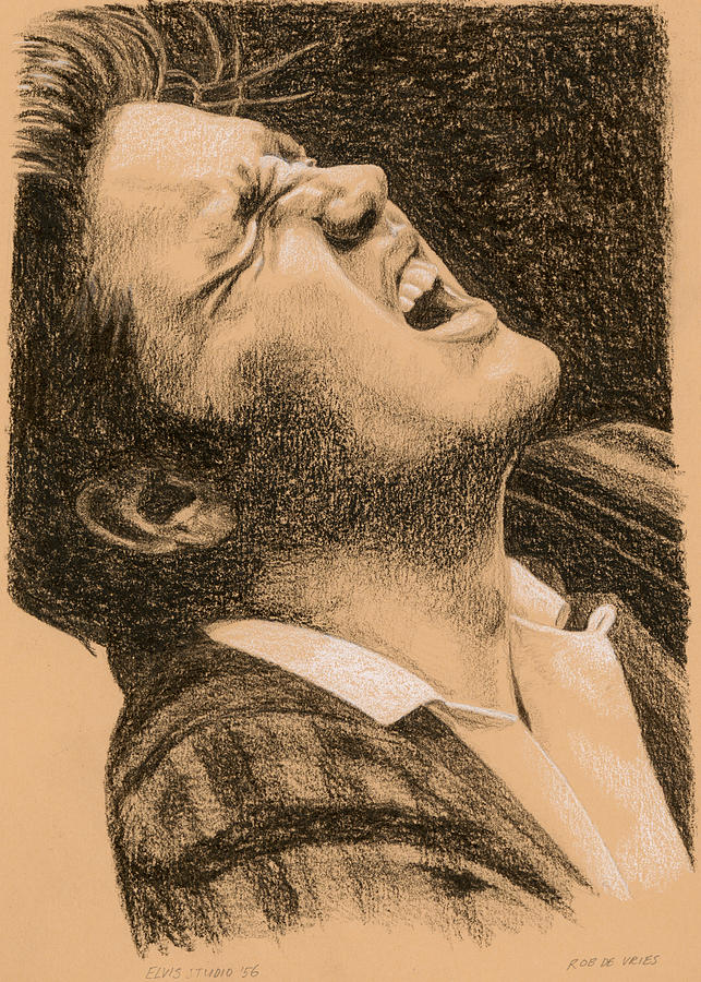 Elvis Drawing - Elvis Studio 56 by Rob De Vries Elvis Drawing - Elvis Studio 56 by Rob De Vries