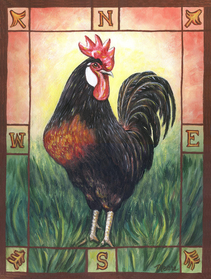 Rooster Painting - Elvis the Rooster by Linda Mears