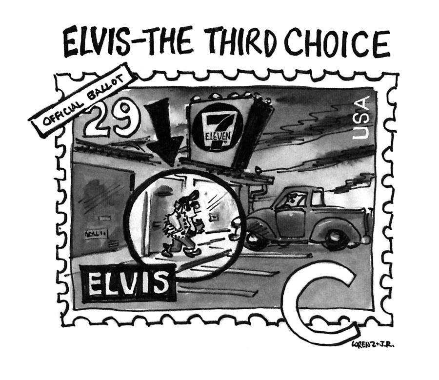 Elvis - The Third Choice Drawing by Lee Lorenz Elvis - The Third Choice Drawing by Lee Lorenz