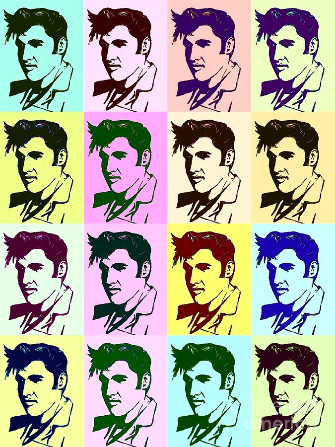 Elvis Tiles Pop Painting by Saundra Myles