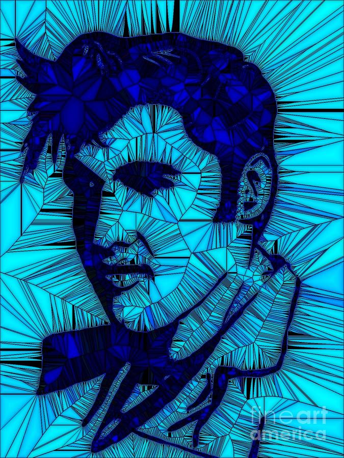 Elvis Turquoise Blue /1 Painting by Saundra Myles