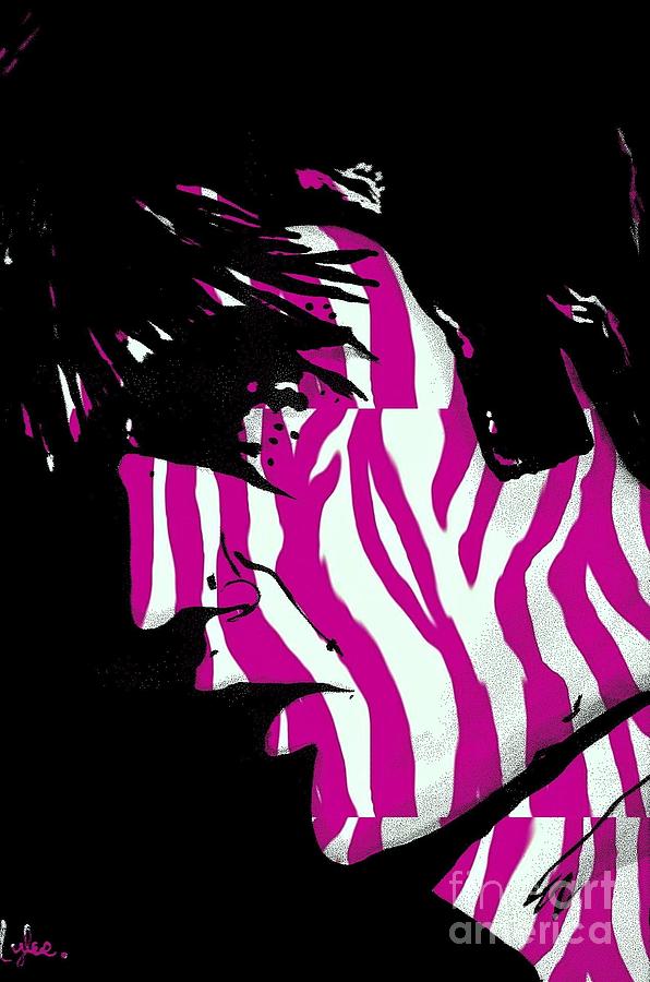 Elvis with Stripes Painting by Saundra Myles