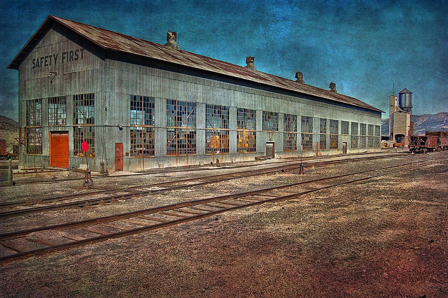 Vintage Photograph - Ely Nevada trainstation by Gunter Nezhoda