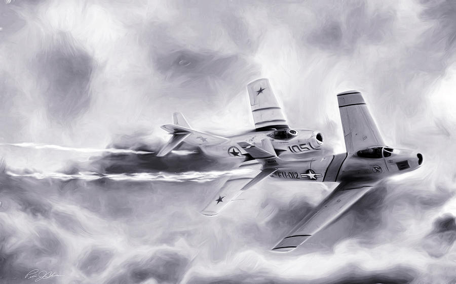 Jet Digital Art - Embattled BW by Peter Chilelli