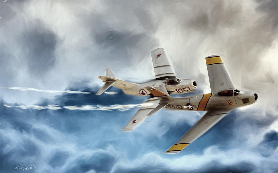 Airplane Digital Art - Embattled MIG Alley by Peter Chilelli
