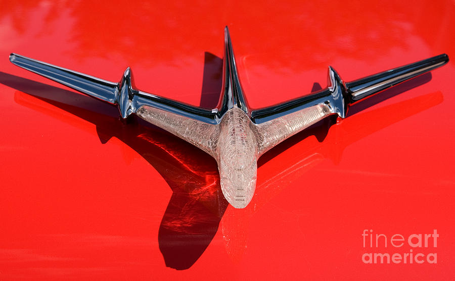Car Photograph - Emblem on Red by Vivian Christopher