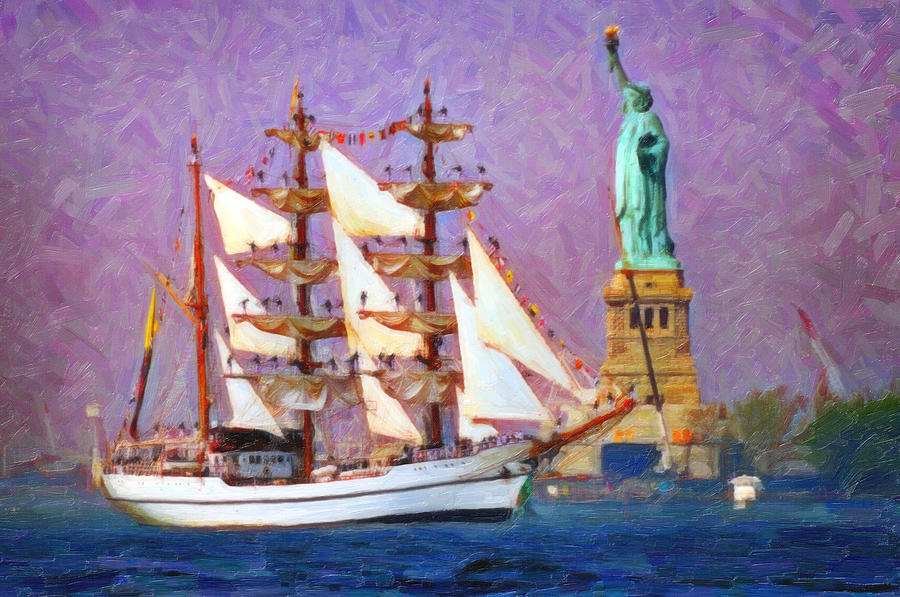 Embrace Liberty oil Painting by MotionAge Designs