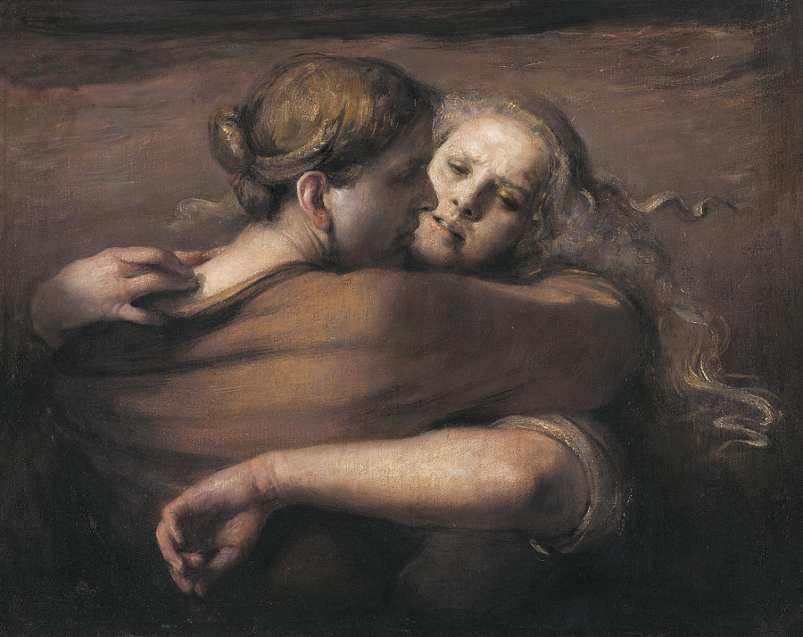Rembrandt Painting - Embrace by Odd Nerdrum